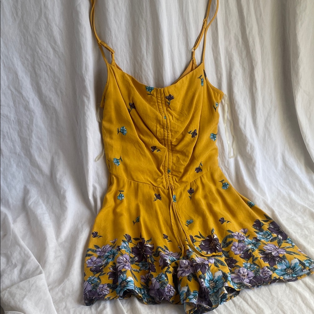Yellow, Purple, and Blur Floral Jumper